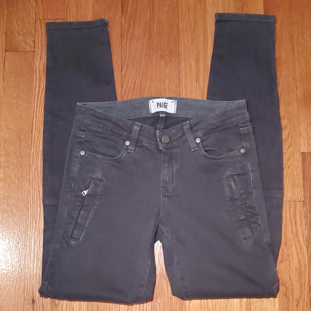 Paige Marley Seam Detail Low-Rise Skinny Jeans